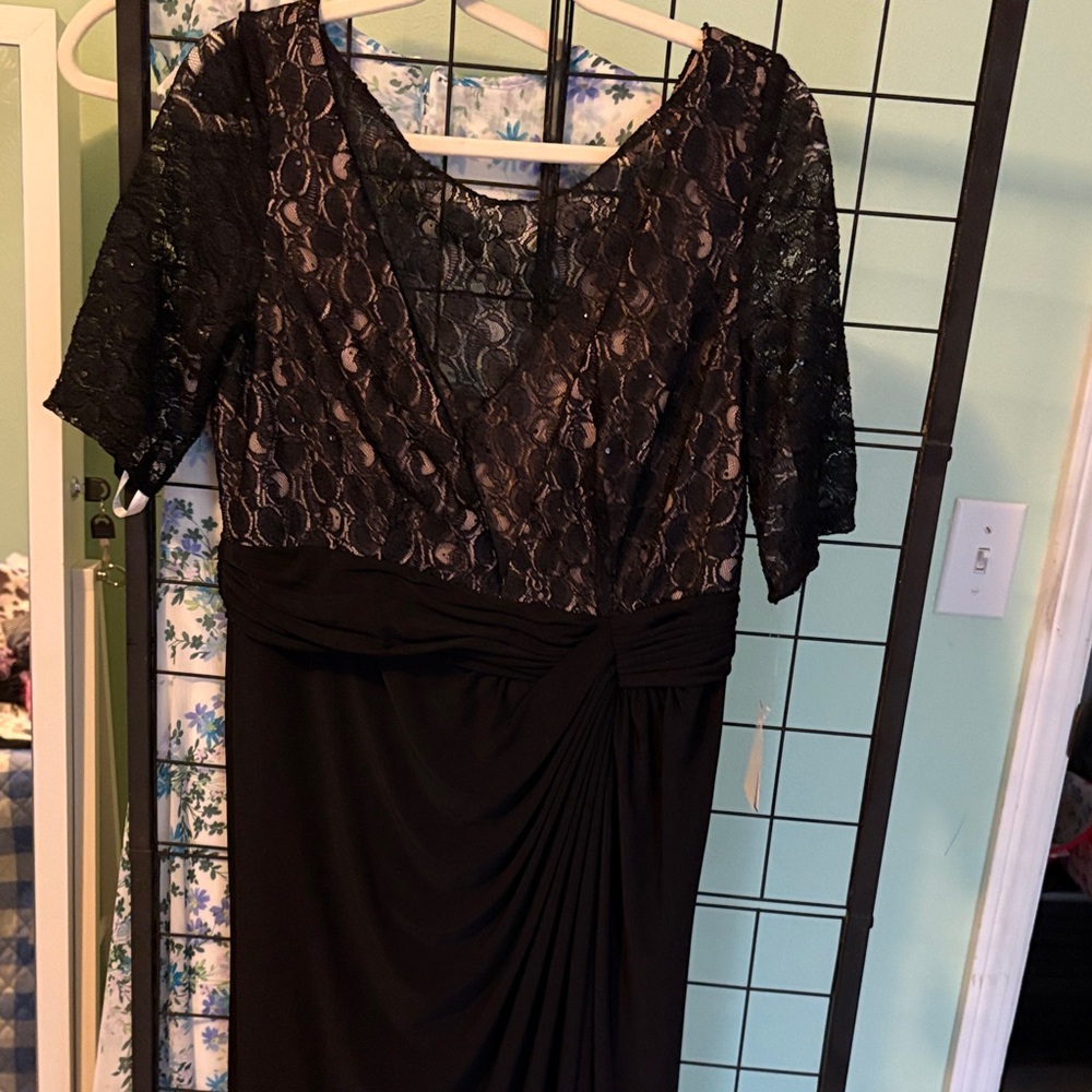 David's Bridal Black Lace Long Sleeve Dress